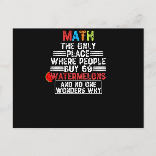 Cartão Postal Matemática o único lugar onde as pessoas compram 6 (Frente)
