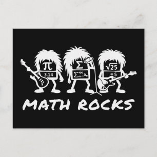 Cartão Postal Matemática Rochas Humor de Banda de Rock Acadêmico