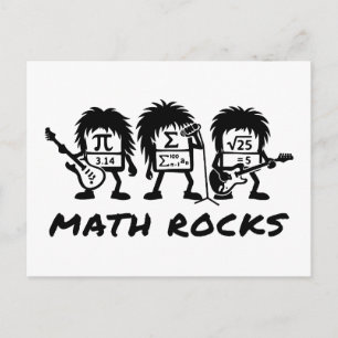 Cartão Postal Matemática Rochas Humor de Banda de Rock Acadêmico