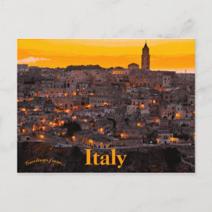 Cartão Postal Matera Italy no Sunset