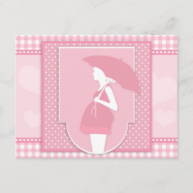 Cartão Postal maternidade cor-de-rosa (Frente)