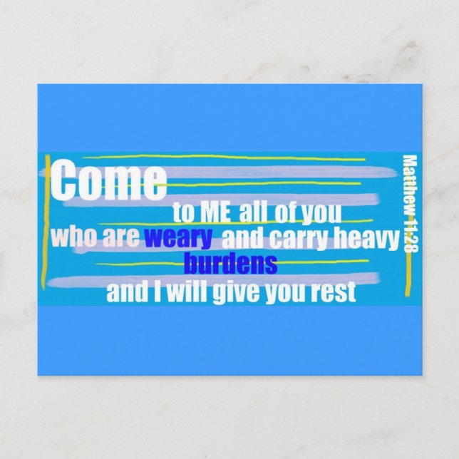 Cartão Postal Mateus 11:28 (Frente)