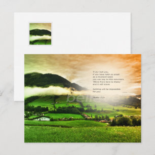 Cartão Postal Mateus 17:20 Mova montanhas versículo da bíblia pô