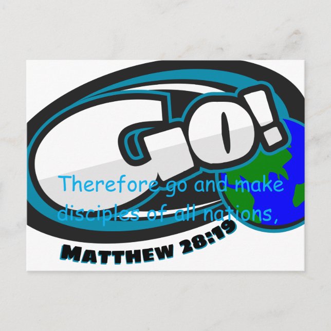 Cartão Postal Mateus 28:19 (Frente)