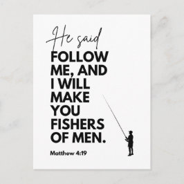 Cartão Postal Mateus 4:19 Pescadores de Homens Versículo Bíblico