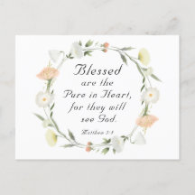 Mateus 5:8 Abençoados são Puros em Verso de Bíblia