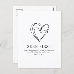 Cartão Postal Mateus 6:33 Procure primeiro o Reino de Deus