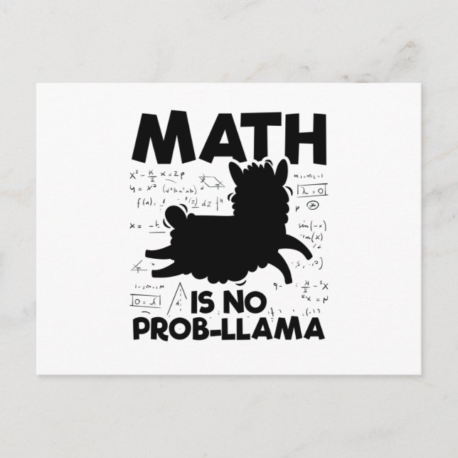 Cartão Postal Math Lama | Professor de Matemática Ideia Dotada (Frente)
