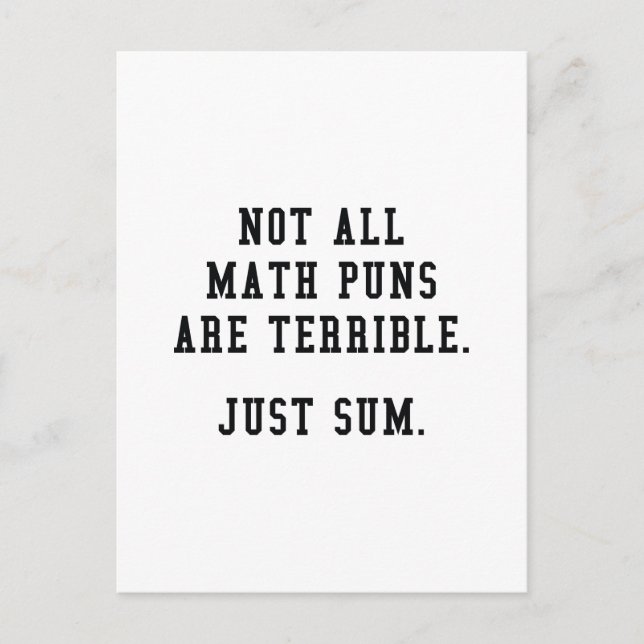 Cartão Postal Math Puns (Frente)