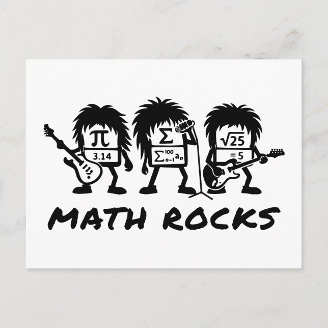 Cartão Postal Math Rocks Academic Rock Band Humor (Frente)