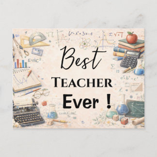 Cartão Postal Math Teacher Thank You Gifts | End of School Year