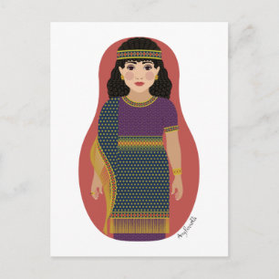 Cartão Postal Matryoshka Assíria Antiga