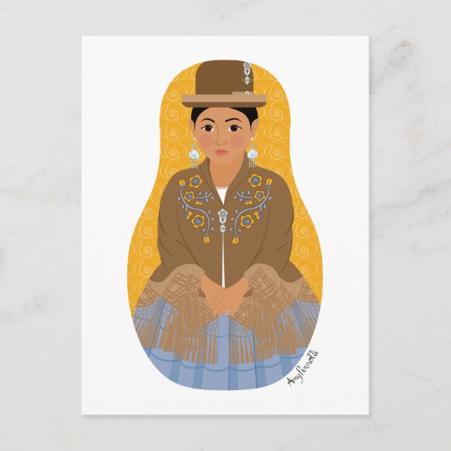 Cartão postal Matryoshka boliviana Aymara (Frente)