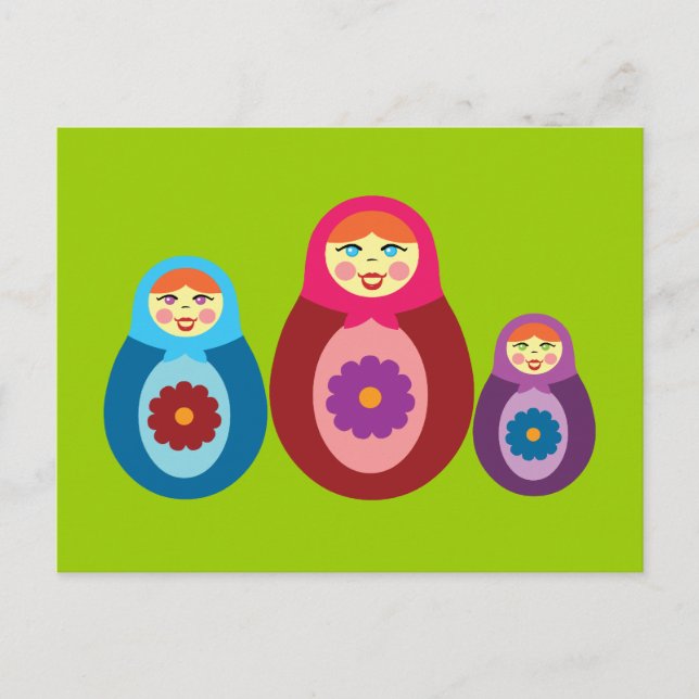Cartão Postal Matryoshka Dolls (Frente)
