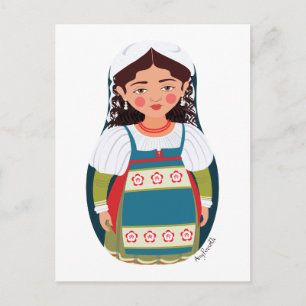 Cartão Postal Matryoshka Italiana