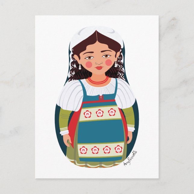 Cartão Postal Matryoshka Italiana (Frente)