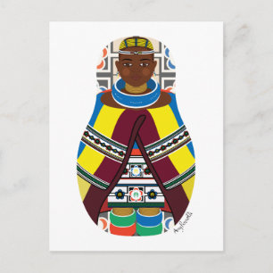 Cartão Postal Matryoshka Ndebele Sul-Africano