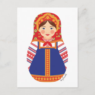 Cartão Postal Matryoshka Russa