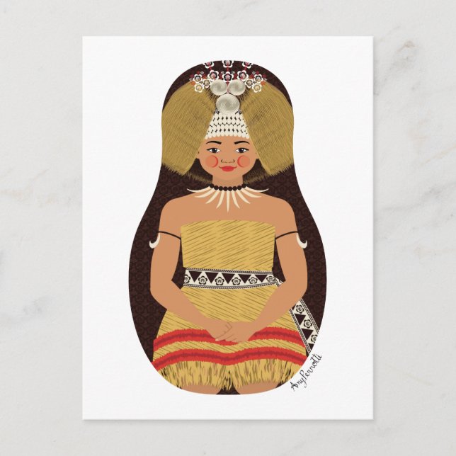 Cartão Postal Matryoshka Samoano (Frente)