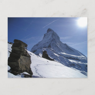 Cartão Postal Matterhorn coberto de neve