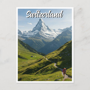 Cartão Postal Matterhorn de Suiça de caminhada