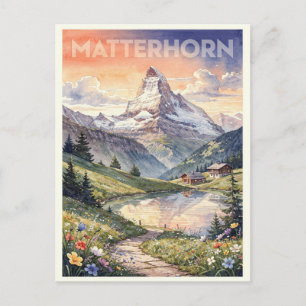 Cartão Postal Matterhorn Suíça Vintage