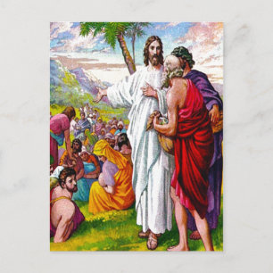 Cartão Postal Matthew 14:13-21 Jesus alimenta 5000 homens postai
