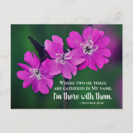 Cartão Postal Matthew 18:20 Duas ou Três se reúnem em meu nome