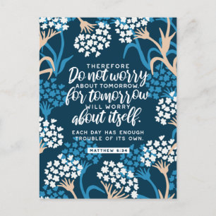 Cartão Postal Matthew 6:34 Bíblia Verse