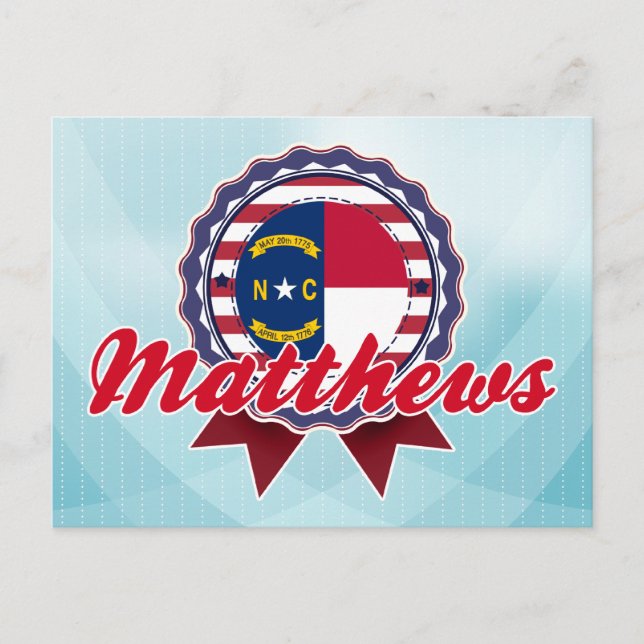 Cartão Postal Matthews, NC (Frente)