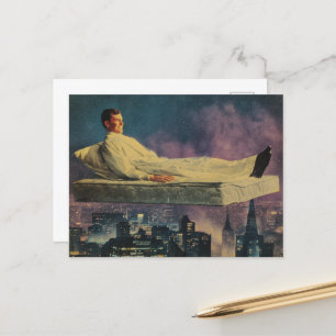 Cartão Postal Mattress Mágico Flutuante Acima Da Cidade