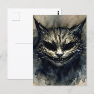 Cartão Postal Mau Cat Smiling Watercolor Art