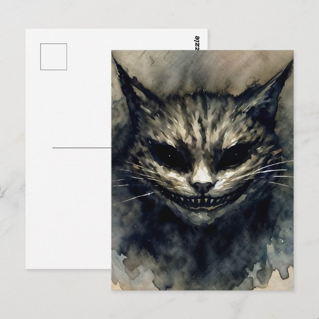 Cartão Postal Mau Cat Smiling Watercolor Art (Frente/Verso)