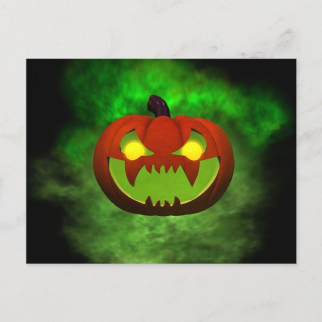 Cartão Postal Mau Spooky HalloweenPumpkin (Frente)