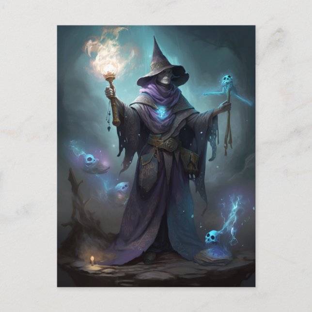 Cartão Postal Mau Witch Dark Fantasy Art (Frente)