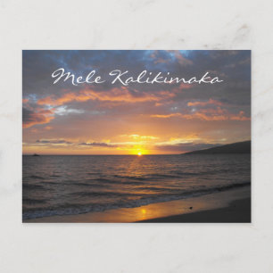 Cartão Postal Maui Hawaii Sunset, Mele Kalikimaka, Cartão-postal