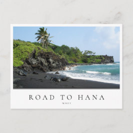 Cartão Postal Maui Road até à praia de areia negra de Hana, Hava