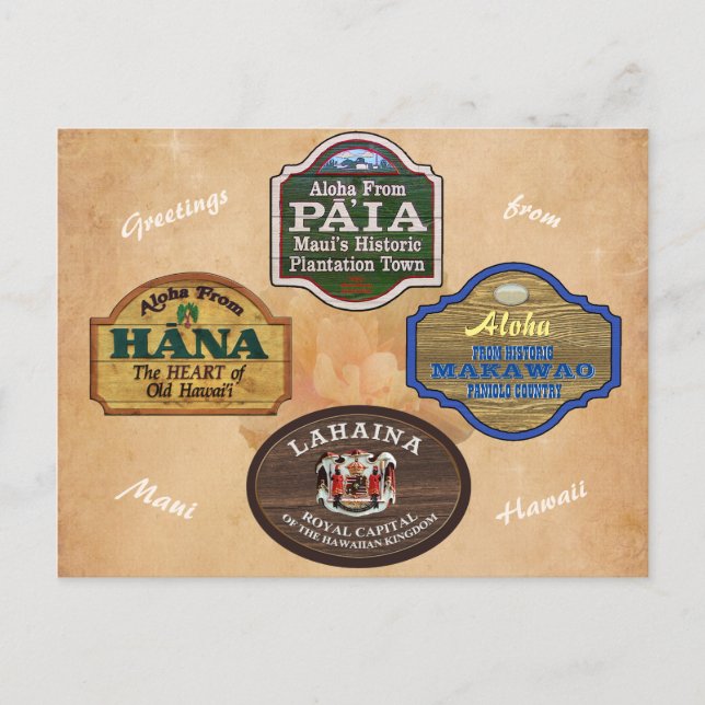 Cartão Postal Maui Towns  (Frente)