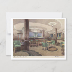 Cartão Postal Mauretania Navio de Passageiros, Interior dos anos