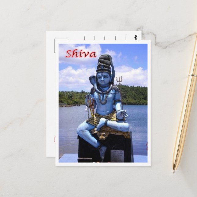 Cartão Postal Maurícia - Deus Shiva - (Frente/Verso In Situ)