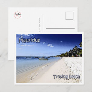 Cartão Postal Maurícias - Praia tropical -
