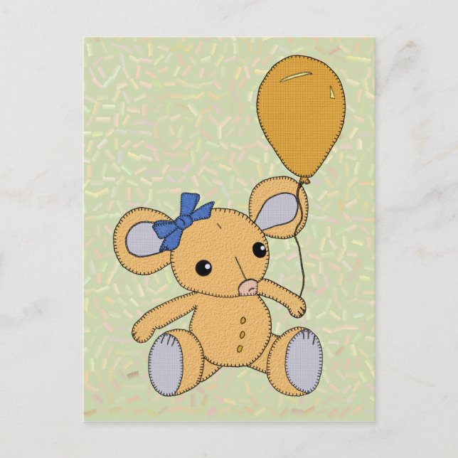 Cartão Postal Mäuschen mit Ballon (Frente)