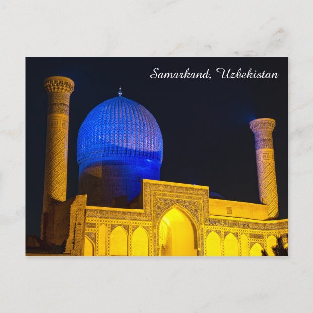 Cartão Postal Mausoléu de Amir Timur - Samarcanda, Uzbequistão (Frente)