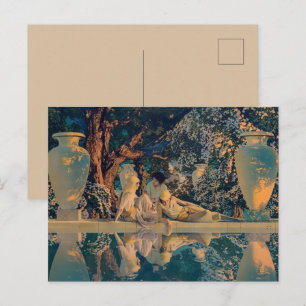 Cartão Postal Maxfield Parrish O Jardim de Alá 1918 Arte Fina