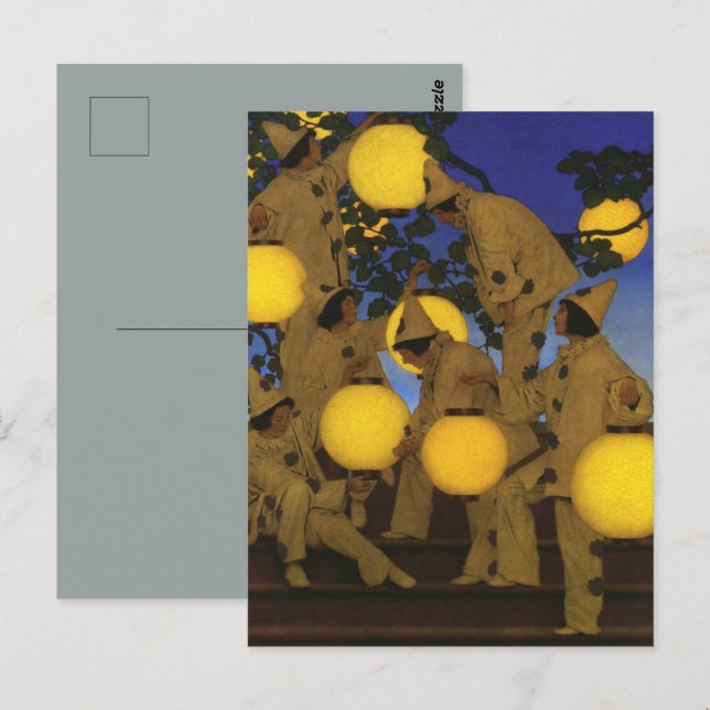 Cartão Postal Maxfield Parrish Os Portadores de Lanternas 1908 V (Frente/Verso)