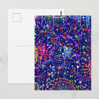Cartão Postal Maximalismo Abstrato: Roda-gigante à Noite