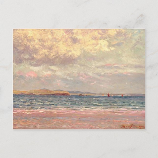 Cartão Postal Maxime Maufra - Noite, praia de Morgat (Frente)