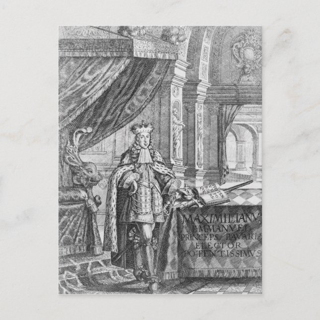 Cartão Postal Maximilian II Emanuel , Eleitor Bavaria (Frente)