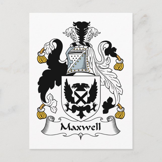 Cartão Postal Maxwell Family Crest (Frente)