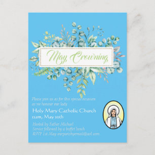 Cartão Postal May Crowning Convida Virgin Mary Convidada Católi